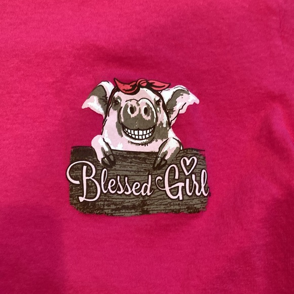Blessed Girl Whatever The Circumstances Pink Shirt Size Small USED - Picture 2 of 4